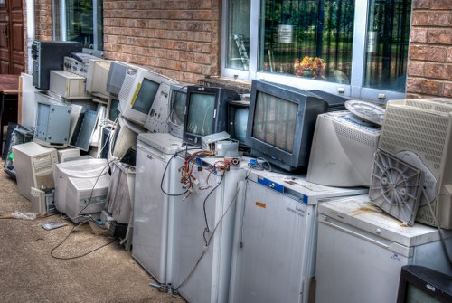 Professional waste removal team at work
