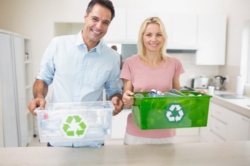 Recycling center handling furniture